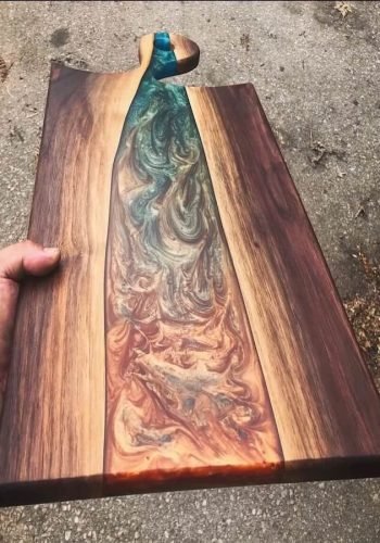 epoxy walnut charcuterie board six north designs