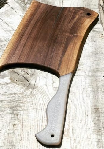 black walnut charcuterie board cleaver